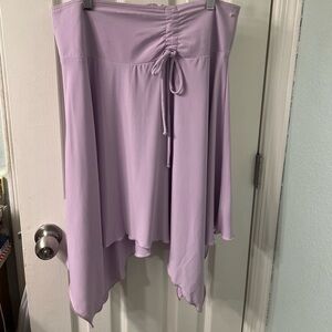 NW0T Y2K Vintage Star City Lavender Asymmetrical Shark Bite Midi Knit Skirt